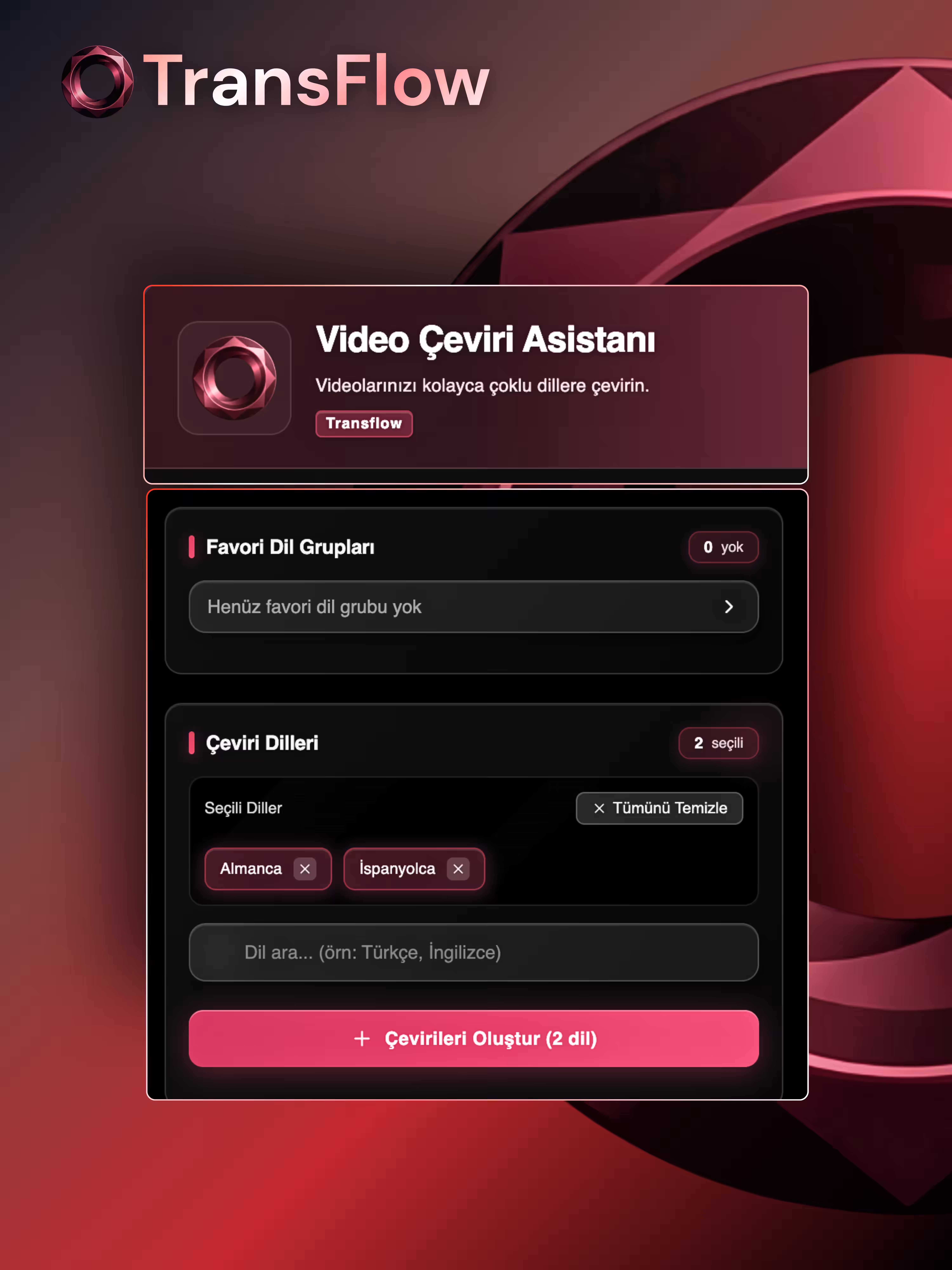 YouTube Creator Asistanı — TransFlow çeviri araçları